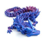 Flavery 3D Printed Dragon - 24 inch Dragon Fidget Toy, Large Pearly Sheen Articulated Dragon, 3D Printed Gift for Birthday, Figurine Decor(Purple)