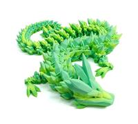 Flavery 3D Printed Dragon - 24 inch Large Pearly Sheen Articulated Dragon Fidget Toy, 3D Printed Gift for Birthday, Figurine Decor(Summer Rainbow)