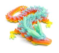 Flavery 3D Printed Dragon - 24 inch Large Pearly Sheen Articulated Dragon Fidget Toy, 3D Printed Gift for Birthday, Figurine Decor(Crystal Summar Dream)