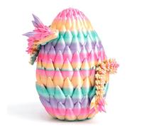 Flavery 3D Printed Dragon Egg - Candy - Surprise Easter Egg with 12" Flexible Crystal Dragon Inside, 3D Printed Gift Toy, Desk Executive Pet, Figurine Decor