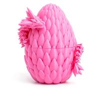 Flavery 3D Printed Dragon Egg- Rose Pink - Surprise Large Egg with 12" Flexible Crystal Dragon Inside, 3D Printed Gift Toy, Desk Executive Pet, Figurine Decor