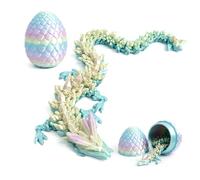 Flavery 3D Printed Dragon in Egg - Dino Egg with 12" Flexible Crystal Dragon Inside, Colorful Fidget Toy, Birthday Gift, Desk Pet Figure (Mini Rainbow)