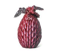 Flavery 3D Printed Flying Dragon in Egg - Black Mix Red - Surprise Easter Basket Essentials with Flexible Winged Dragon Inside, Mystery Beautiful Fidget Toy, Birthday Gift, Desk Figure Decor
