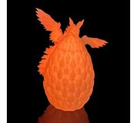 Flavery 3D Printed Flying Dragon in Egg - Glow Orange - Surprise Egg with Flexible Winged Dragon Inside, Mystery Beautiful Fidget Toy, Birthday Gift, Desk Figure Decor