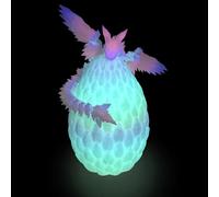 Flavery 3D Printed Flying Dragon in Egg - Glow Rainbow - Surprise Egg with Flexible Winged Dragon Inside, Mystery Beautiful Fidget Toy, Birthday Gift, Desk Figure Decor