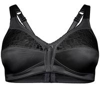 FLAVES FASHION (FF11) Firm Control Soft Satin Cup Bra Unpadded Non Wired Full Cup Size 34B - 44D Women (42DD, Balck)