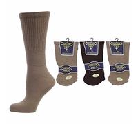 FLAVES FASHION (FF11) Men's Diabetic EXTRA WIDE Non Elastic Socks with Hand Linked Toe Seam 3pp (UK 6/11, eur 39/45, BEIGE, BROWN, DARK BROWN)