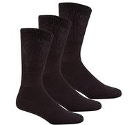 FLAVES FASHION (FF11) Men's Diabetic EXTRA WIDE Non Elastic Socks with Hand Linked Toe Seam 3pp (UK 6/11, eur 39/45, BLOCK BLACK)