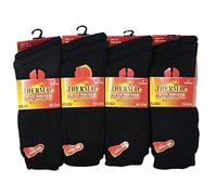 FLAVES FASHION (FF11) Ultimate 12 Pairs Mens Black Thermal Socks, Thick Warm Work Boot Socks Size 6-11 (UK 6/11, eur 39/45 [6Pairs], Black)