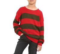 FLAVES FASHION Kids Freddy Krueger Halloween Costume Jumper Hat Glove Fancy Dress Scary Set UK (11-12 Years)