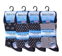 FLAVES FASHION Mens Non Elastic Loose Top Diabetic & Circulatory Stretchy Diabetic Socks 6-11 (UK, Numeric, 6, 11, Regular, Regular, 6, Assorted)