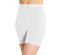 FLAVES FASHION Women's Ladies Thermal Black & White Long Leg Snowdrop Pantee Knickers Size S to 2XL (as8, Alpha, l, Regular, Regular, White, L)