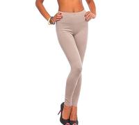 FLAVES FASHION Women's Leggings Soft Cotton Leggings for Women Full Length Skin Tight, Stretch Fit Cotton Legging Plain Pants Size 8-20 (18) Nude