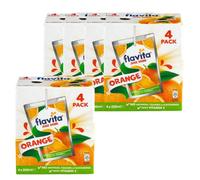 Flavita Orange Juice Drink 4 x 200ml Ready to Drink Citrus Juice with Vitamin C Lunchbox Friendly Cartons (Pack of 20)