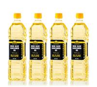 FlavOil High Oleic Sunflower Oil 850ml - Healthy High-Performance Plant-Based Oil for Cooking, Roasting, Frying, Baking, Dressing - Omega 9 and Vitamins - High Oleic Sunflower Seeds (4 PACK)