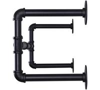 FLAVORA 105cm Mounted Industrial Pipe Clothes Hanging Rack in Black | Size: 0.6m2 FLAVORA Black 0.6m2