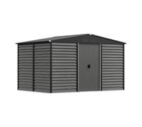 FLAVORA 12x8ft Garden Shed Storage House with Double Sliding Door in Grey | Size: 100 cm x 100 cm FLAVORA Grey 100 cm x 100 cm