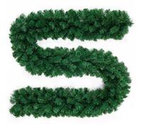 FLAVORA 18ft Christmas Garland w/ Colorful Lights Prelit Door in Green | Size: 100 cm x 60 cm FLAVORA Green 100 cm x 60 cm