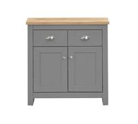 FLAVORA 2 Drawer 2 Door Grey Living Room Sideboard Storage Cabinet Cupboard | Size: 0.6m2 FLAVORA Grey 0.6m2