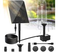 FLAVORA 200L/H Solar Panel Powered Water Feature Pump in Black | Size: 100 cm x 100 cm FLAVORA Black 100 cm x 100 cm