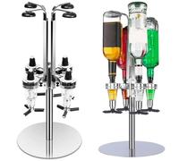 FLAVORA 4 Bottle Rotary Stand Drink Dispenser in Metallic Silver | Size: 0.6m2 FLAVORA Metallic Silver 0.6m2