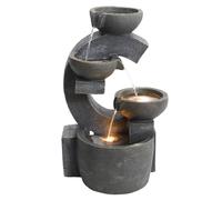 FLAVORA 4 Tiers Water Feature LED Cascading Fountain in Grey | Size: 0.6m2 FLAVORA Grey 0.6m2