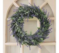FLAVORA 42cm Artificial Lavender Flowers Wreath in Purple | Size: 0.6m2 FLAVORA Purple 0.6m2