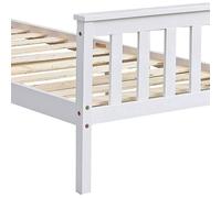 FLAVORA 4Ft Wooden Bed Frame Bedroom in White | Size: Cot FLAVORA White Cot