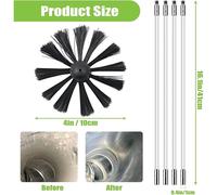 FLAVORA 4in/10cm Flexible Rod Chimney Sweep Brush Kit in Black | Size: 130 cm x 60 cm FLAVORA Black 130 cm x 60 cm
