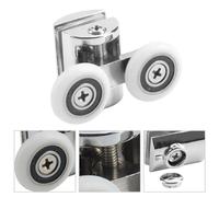 FLAVORA 4x Twin Shower Door Wheels Heavy Duty Zinc Alloy Top Bottom Rollers in Silver | Size: 10000mm x 520mm FLAVORA Silver 10000mm x 520mm