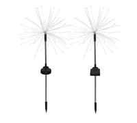 FLAVORA 6 x 90LED Solar Power Firework Stake Light Starburst Lamp Outdoor in Black FLAVORA Black