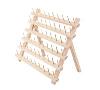 FLAVORA 60 Spool Foldable Wooden Thread Rack Sewing Organizer Stand in Beige | Size: 500mm FLAVORA Beige 500mm