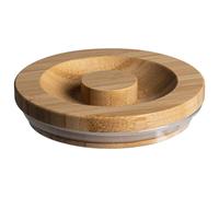 FLAVORA Argon Tableware Wooden Scandi Storage Jar Lid - 10cm in Brown | Size: 100 cm x 15 cm FLAVORA Brown 100 cm x 15 cm