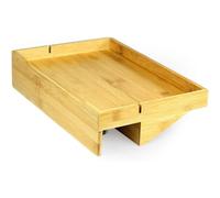 FLAVORA Bamboo Clip On Bedside Shelf Space Saving Tray Table in Natural | Size: 100 cm x 15 cm FLAVORA Natural 100 cm x 15 cm