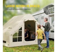 FLAVORA Beige Inflatable Camping Tent with Pump FLAVORA Beige