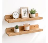 FLAVORA Oak 40cm Floating Wall Display Shelf in Natural | Size: 0.6m2 FLAVORA Natural 0.6m2