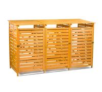 FLAVORA Outdoor Triple Wheelie Bin Storage Shed in Brown | Size: 0.6m2 FLAVORA Brown 0.6m2