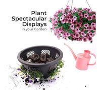 FLAVORA Pack Of 2 Hanging Basket with chains 14 Inch Hanging Basket in Black | Size: 0.6m2 FLAVORA Black 0.6m2