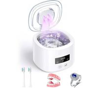 FLAVORA Portable Ultrasonic Retainer Cleaner Stainless Steel in White