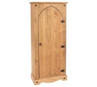 FLAVORA Solid Pine 1 Door Corona Mexican Style Storage Cupboard in Natural | Size: 0.6m2 FLAVORA Natural 0.6m2
