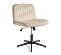 FLAVORA VonHaus Cream Velvet Home Office Desk Chair | Size: 0.6m2 FLAVORA Cream 0.6m2