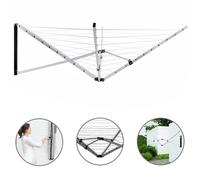 FLAVORA Wall Mounted 5 Arm 26m Clothes Airer in Silver | Size: 0.6m2 FLAVORA Silver 0.6m2