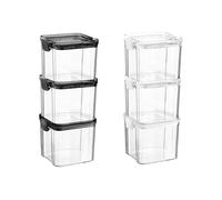 FLAVORA White 3pc Food Storage Container BPA-Free Plastic Kitchen | Size: 100 cm x 15 cm FLAVORA White 100 cm x 15 cm