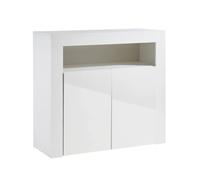 FLAVORA White Cabinet with LED Lights 2 Door Bedroom | Size: 0.6m2 FLAVORA White 0.6m2