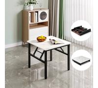 FLAVORA White Marble-60cm Folding Dining Table Kitchen Table | Size: 0.6m2 FLAVORA White 0.6m2