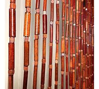FlavorThings Natural Dark Brown Bamboo Beaded Curtain Room Divider Plain Design-Bamboo and Wooden Doorway Beads-Boho Bohemian Curtain 38 Strands 36" Wx78 H