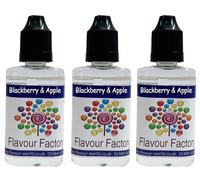 Flavour Factory Concentrated Liquid Food flavouring for Baking and Drinks 28.5ml x 3 Bottles BlackBerry & Apple