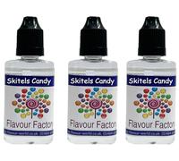 Flavour Factory Concentrated Liquid Food flavouring for Baking and Drinks 28.5ml x 3 Bottles Skitels Candy