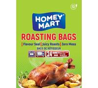 Flavour Seal Roasting Bags with Ties Perfect for Ovens and Microwaves Suitable for Cooking Roasting Turkey, Chicken, Meat, Fish & Vegetables - 24 Variety Bags (10 Medium + 10 Large + 4 Extra Large)