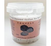 Flavour World Natural Seasoned Sicilian Sea Salt blend, large range of flavours (125g, Black Truffle)
